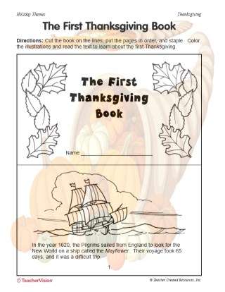 The First Thanksgiving Book Printable (2nd - 4th Grade) - TeacherVision